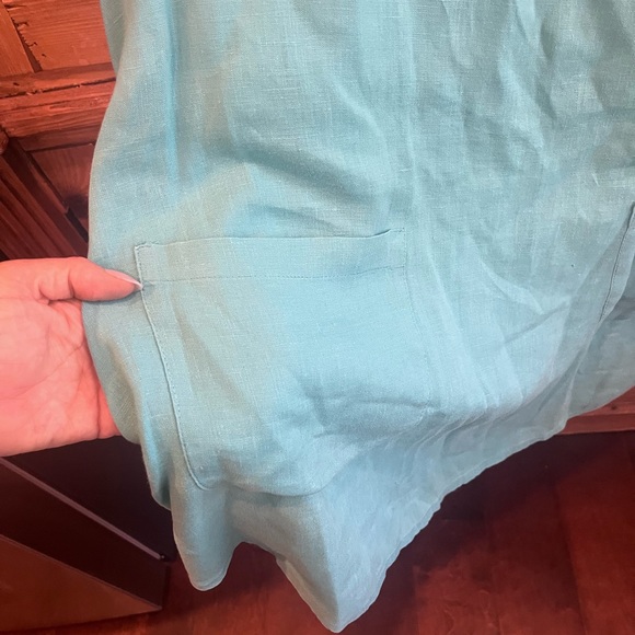 flax blue linen dress - Picture 2 of 4